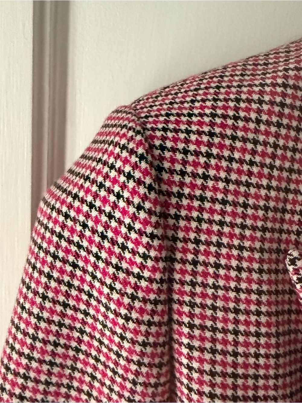 Maje Pink Houndstooth Double-Breasted Blazer - Picture 6 of 16